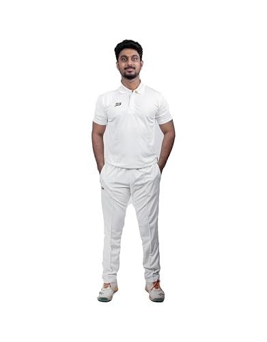 Men's/Boy's/Kids Sports Jersey T-Shirt | Regular Fit Half/Full Sleeve Collar Neck Cricket T-Shirt | Lightweight for Outdoor Sports & Fitness | White
